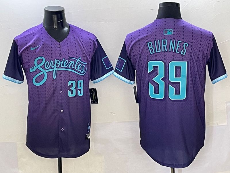 Men Arizona Diamondback #39 Burnes Purple Joint Name 2025 Nike MLB Jersey style 7